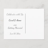 ゲイシルバーダマスク結婚式の写真日付を保存 案内ポストカード (裏面)