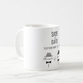 ゲイシンプルウェディングセーブ日付招待状 コーヒーマグカップ (正面左)