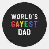 ゲイストパパかわいいゲイプライドLGBTファーズデー ラウンドシール (正面)