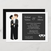 ゲイタキシード結婚式招待状 招待状 (正面/裏面)
