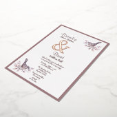 ゲイダスティブルゴーニュとバラ金ゴールドアンパサンド 箔招待状 (回転した状態)