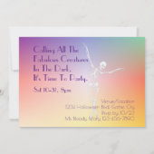 ゲイダンスパーティー踊りスケルトンレインボーフラグLGBT 招待状 (裏面)