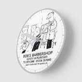 ゲイツヘアドレッサーアンドバーバーショップ ラウンド壁時計 (傾斜)