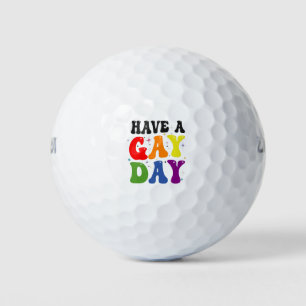 ゲイデーおもしろいLGBTQプライドレインボー ゴルフボール