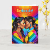 ゲイドリーミングラテンアメリカのレズビアンレインボーラブ カード (黄色い花)