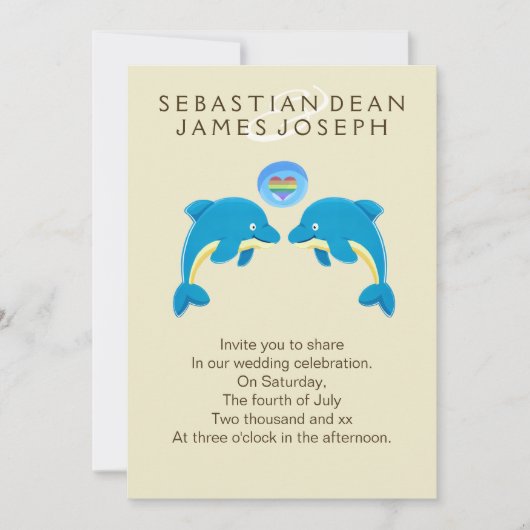 ゲイドルフィンアンドレインボーラブハートバブル結婚ズ 招待状 (正面)