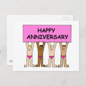 ゲイハッピーアニバーサリーマンガユーモア ポストカード (正面/裏面)