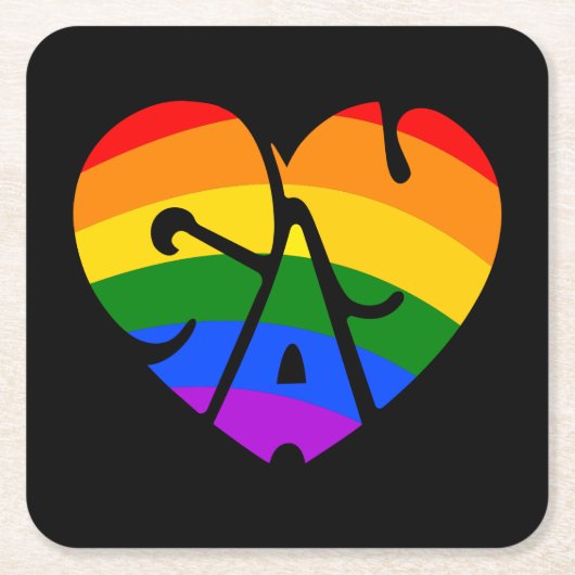 ゲイハート スクエアペーパーコースター (正面)