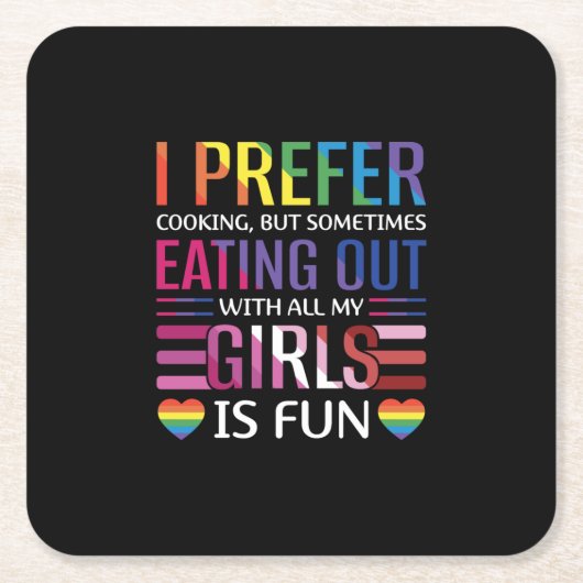 ゲイバイセクシャルプライド国旗LGBTQ スクエアペーパーコースター (正面)