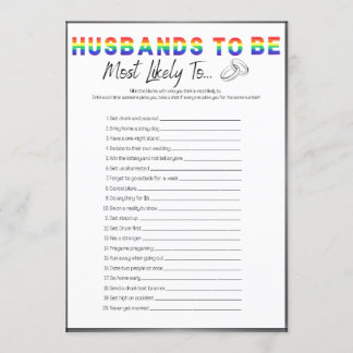 ゲイバチュラーパーティゲーム，最も可能性が高い 招待状