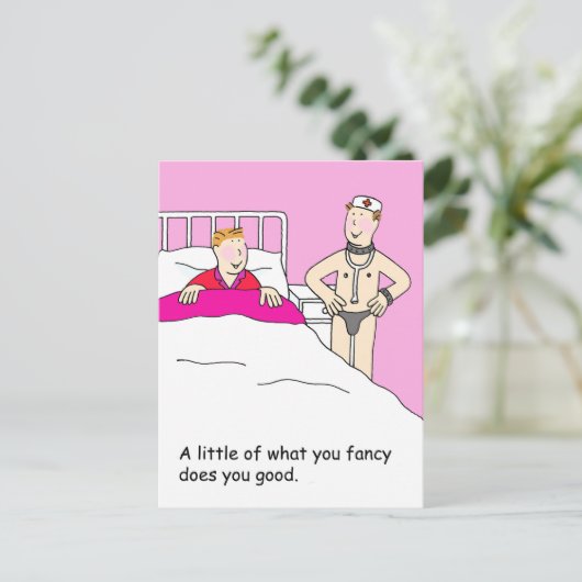 ゲイバレンタインデーのユーモア ポストカード (スタンド正面)