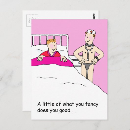 ゲイバレンタインデーのユーモア ポストカード (正面/裏面)