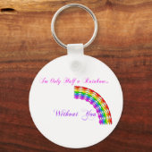 ゲイバレンタインハーフレインボー離れル キーホルダー (正面)