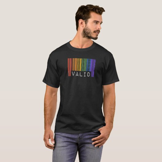 ゲイバーコード有効Lgbtq同盟国トレンディーレインボープライド Tシャツ (正面フル)