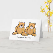 ゲイパパベビーベアおめでとうカード カード (黄色い花)