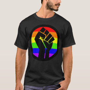 ゲイパワーゲイプライドレインボーフィスト Tシャツ