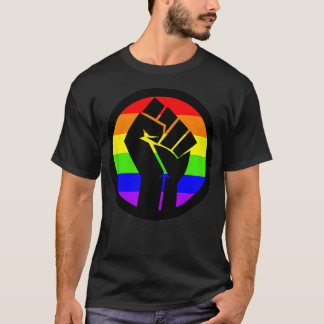 ゲイパワーゲイプライドレインボーフィスト Tシャツ
