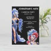 ゲイパーティーlgbtq誕生日ドラッグクイーンテーマ 招待状 (スタンド正面)