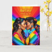 ゲイパートナーレズビアンレインボーラテンアメリカ カード (黄色い花)