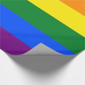 ゲイフラッグカラーズレインボーワイドストライプ ラッピングペーパー (角)