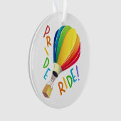 ゲイプライドおもしろいホットエアバルーンレインボーライドゲイ オーナメント (正面)