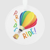 ゲイプライドおもしろいホットエアバルーンレインボーライドゲイ オーナメント (裏面)