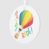 ゲイプライドおもしろいホットエアバルーンレインボーライドゲイ オーナメント (正面)
