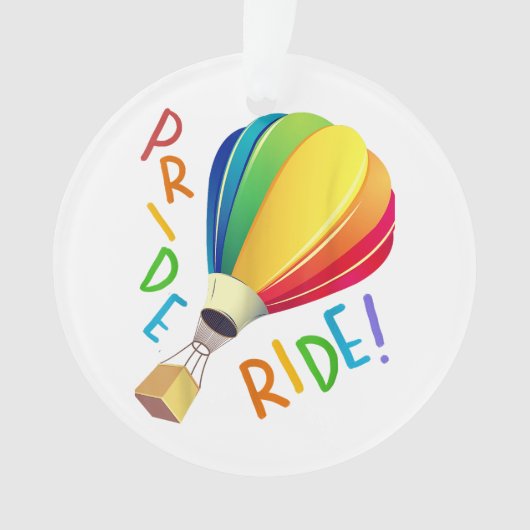ゲイプライドおもしろいホットエアバルーンレインボーライドゲイ オーナメント (正面)