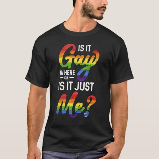 ゲイプライドおもしろいTシャツがゲイか Tシャツ (正面)
