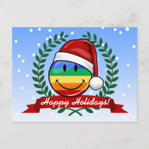 ゲイプライドすてき国旗のクリスマススタイル シーズンポストカード