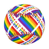 ゲイプライドとレインボーの国旗があなたの名で飾られている 野球ボール (裏面)