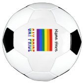 ゲイプライドとレインボーの旗と名サッカーB サッカーボール (回転)