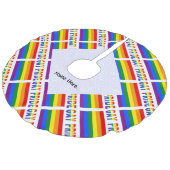 ゲイプライドとレインボー国旗のタイル貼りパーソナライズされた フェイクリネンツリースカート (アングル)