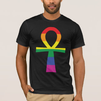 ゲイプライドのエジプト人Ankh Tシャツ