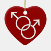 ゲイプライドのオーナメントのパーソナライズな虹愛ギフト セラミックオーナメント (裏面)