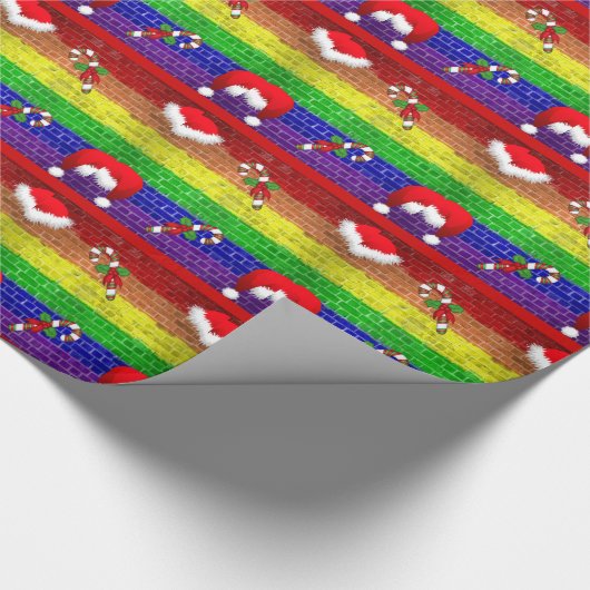 ゲイプライドのクリスマスのギフト用包装紙 ラッピングペーパー (コーナー)