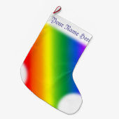 ゲイプライドのクリスマスのストッキングの虹のストッキング ラージクリスマスストッキング (正面 (吊り時))