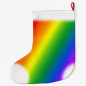ゲイプライドのクリスマスのストッキングの虹のストッキング ラージクリスマスストッキング (裏面)