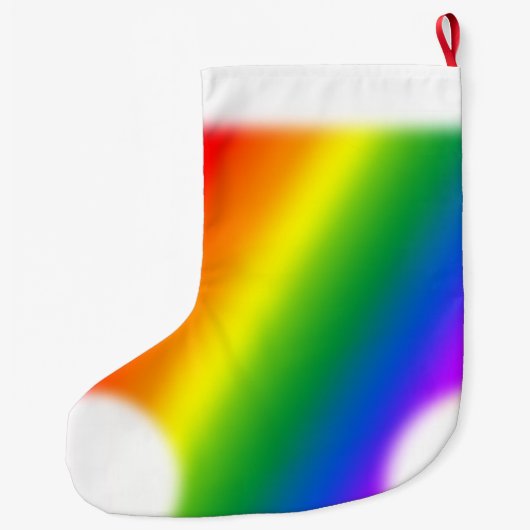 ゲイプライドのクリスマスのストッキングの虹のストッキング ラージクリスマスストッキング (裏面)