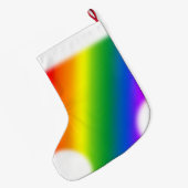 ゲイプライドのクリスマスのストッキングの虹のストッキング ラージクリスマスストッキング (裏面 (吊り時))
