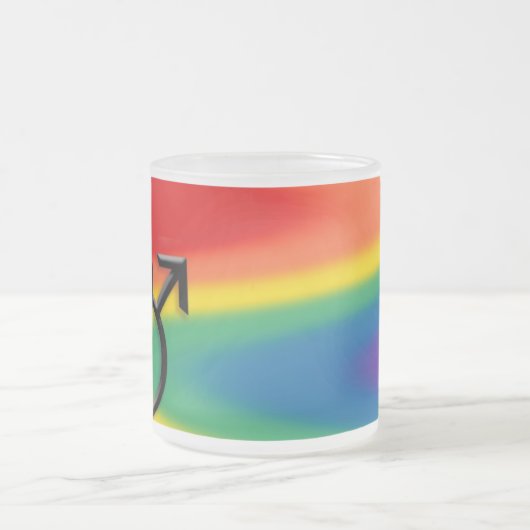 ゲイプライドのコップのマグの男性ゲイプライドのギフト フロストグラスマグカップ (中央)