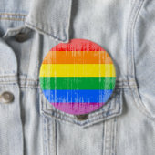 ゲイプライドのストライプの動揺してなデザイン 缶バッジ (インサイチュ)