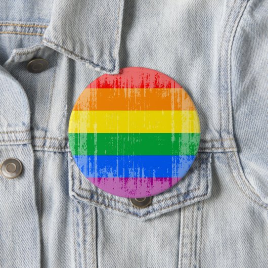 ゲイプライドのストライプの動揺してなデザイン 缶バッジ (インサイチュ)