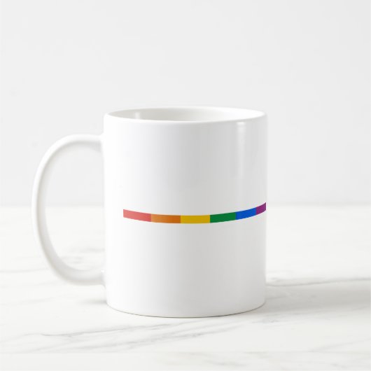 ゲイプライドのストライプ コーヒーマグカップ (左)