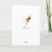 ゲイプライドのペンギンのカップル付きクリスマスツリー シーズンカード (裏面)