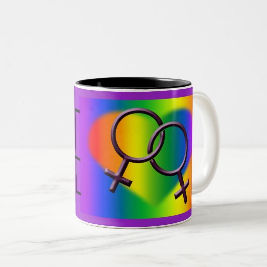 ゲイプライドのマグのコップの女性のゲイプライドのコップのギフト ツートーンマグカップ (正面右)
