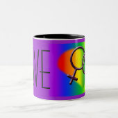 ゲイプライドのマグのコップの女性のゲイプライドのコップのギフト ツートーンマグカップ (中央)