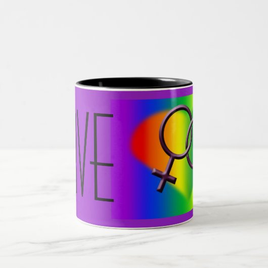 ゲイプライドのマグのコップの女性のゲイプライドのコップのギフト ツートーンマグカップ (中央)