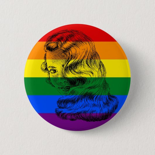 ゲイプライドの女性ボタン 缶バッジ (正面)