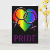 ゲイプライドの挨拶状のカスタムな虹愛カード カード (黄色い花)